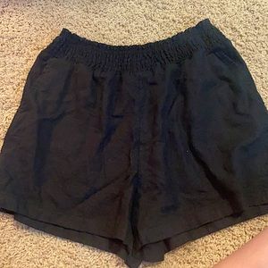 Black scrunched high waist shorts